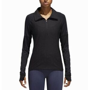 Adidas Climalite Jacket‎ Black Performer Baseline 1/4 Zip Active Womens L